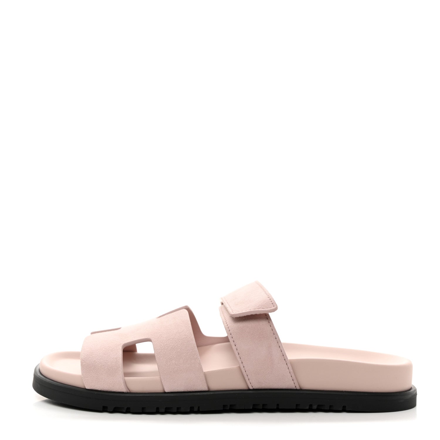 Hermes Suede Goatskin Womens Chypre Sandals 38 Rose Porcelaine 1 of 9