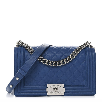 Chanel Caviar Quilted Medium Boy Flap Dark Blue 1 of 10