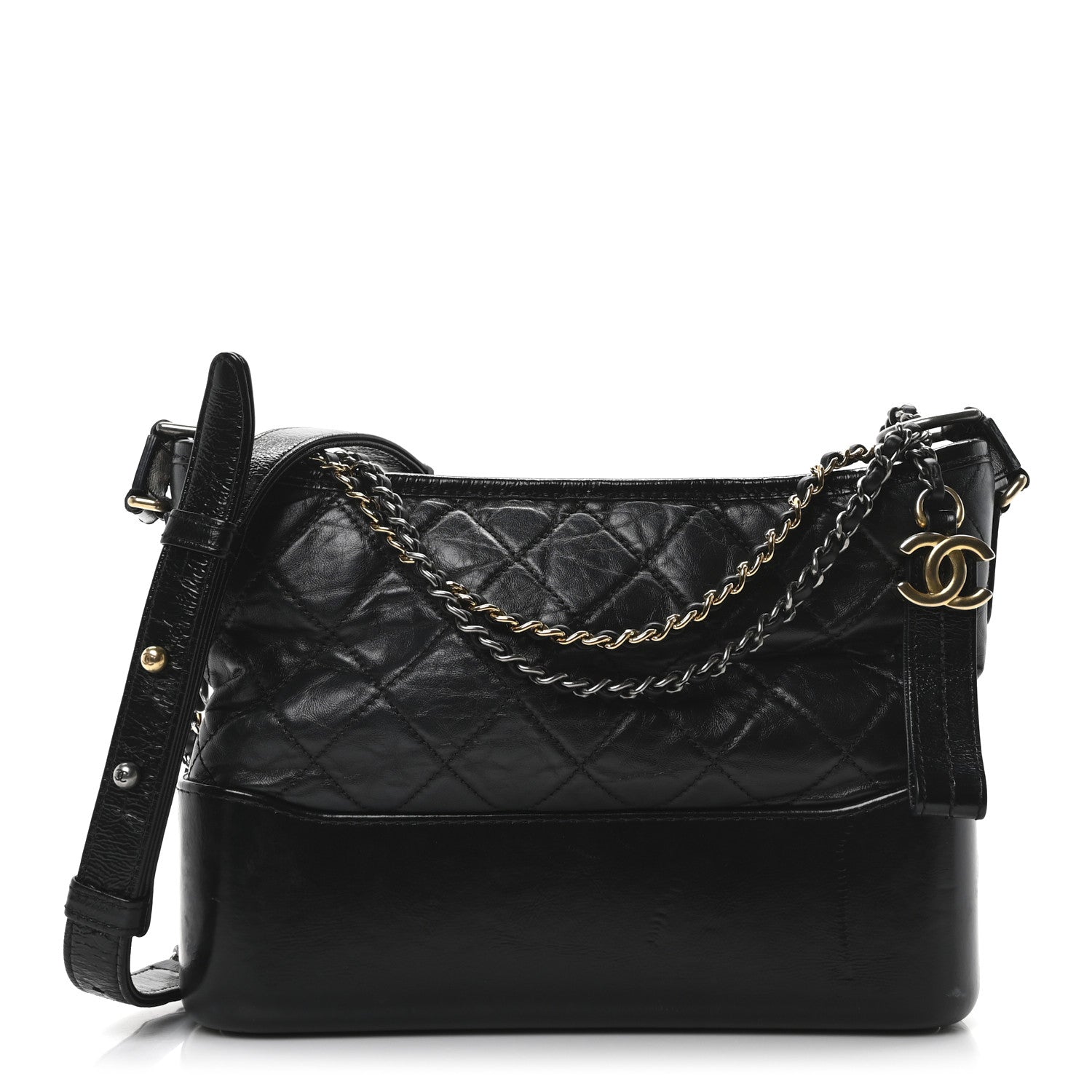 Chanel Aged Calfskin Quilted New Medium Gabrielle Hobo Black 1 of 10
