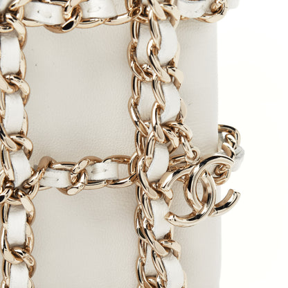 Chanel Lambskin Tech Me Out Clutch With Chain White 4 of 4