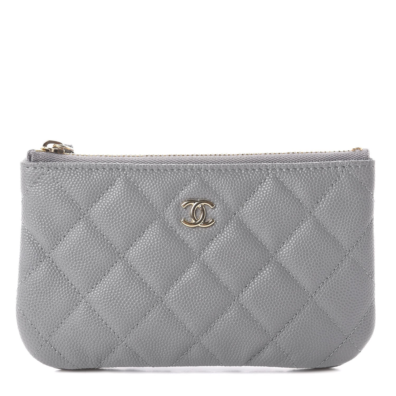 Chanel Caviar Quilted Small Cosmetic Case Grey 1 of 6