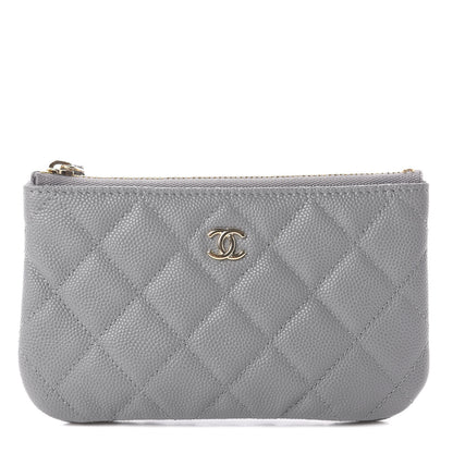 Chanel Caviar Quilted Small Cosmetic Case Grey 1 of 6