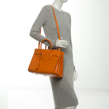 Saint Laurent Calfskin Small Sac De Jour Mandarine 2 of 12