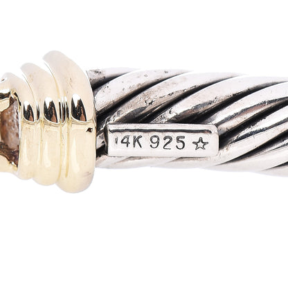 David Yurman Sterling Silver 14K Yellow Gold 5mm Cable Classic Buckle Bracelet 4 of 5