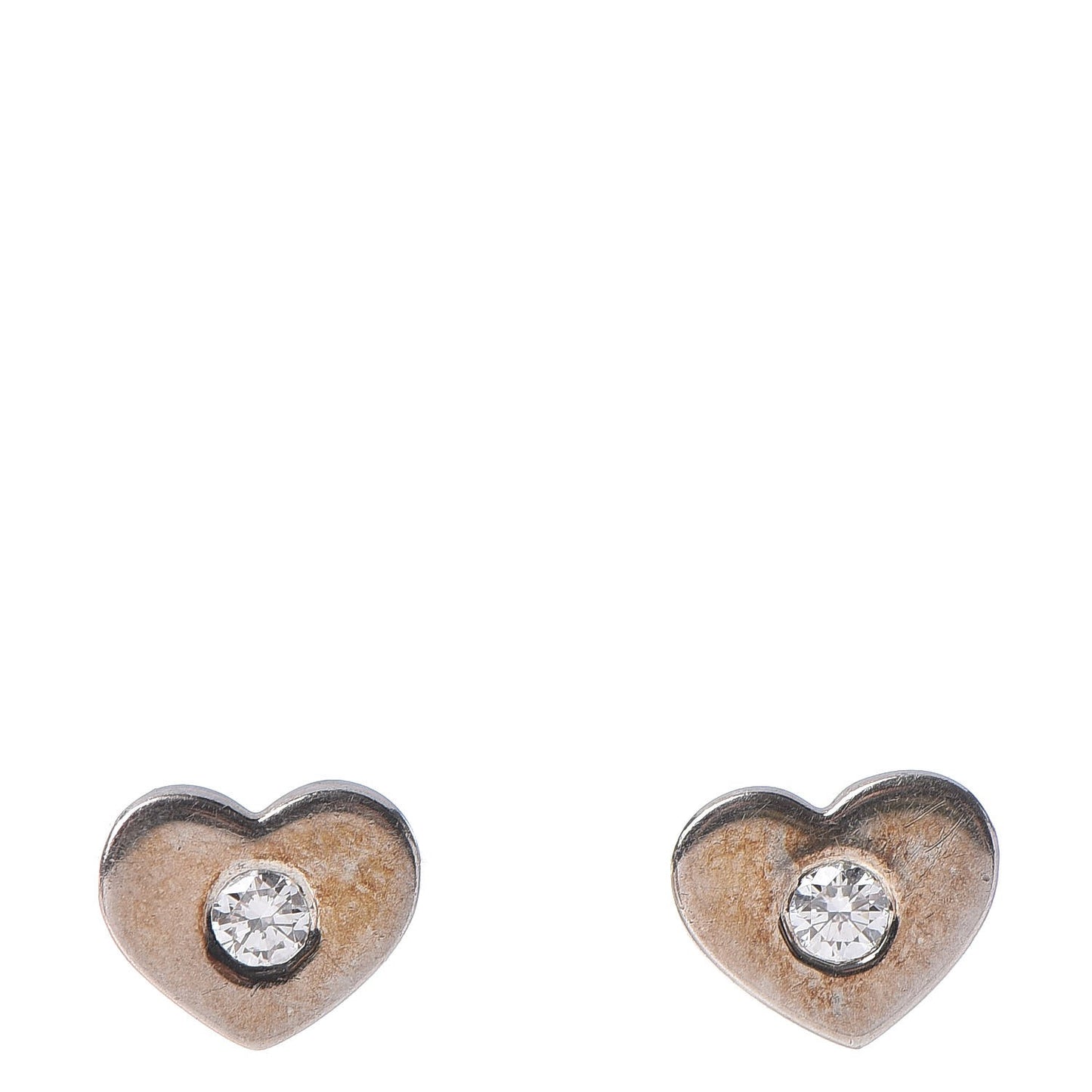Sterling Silver Diamond Paloma Picasso Modern Heart Earrings