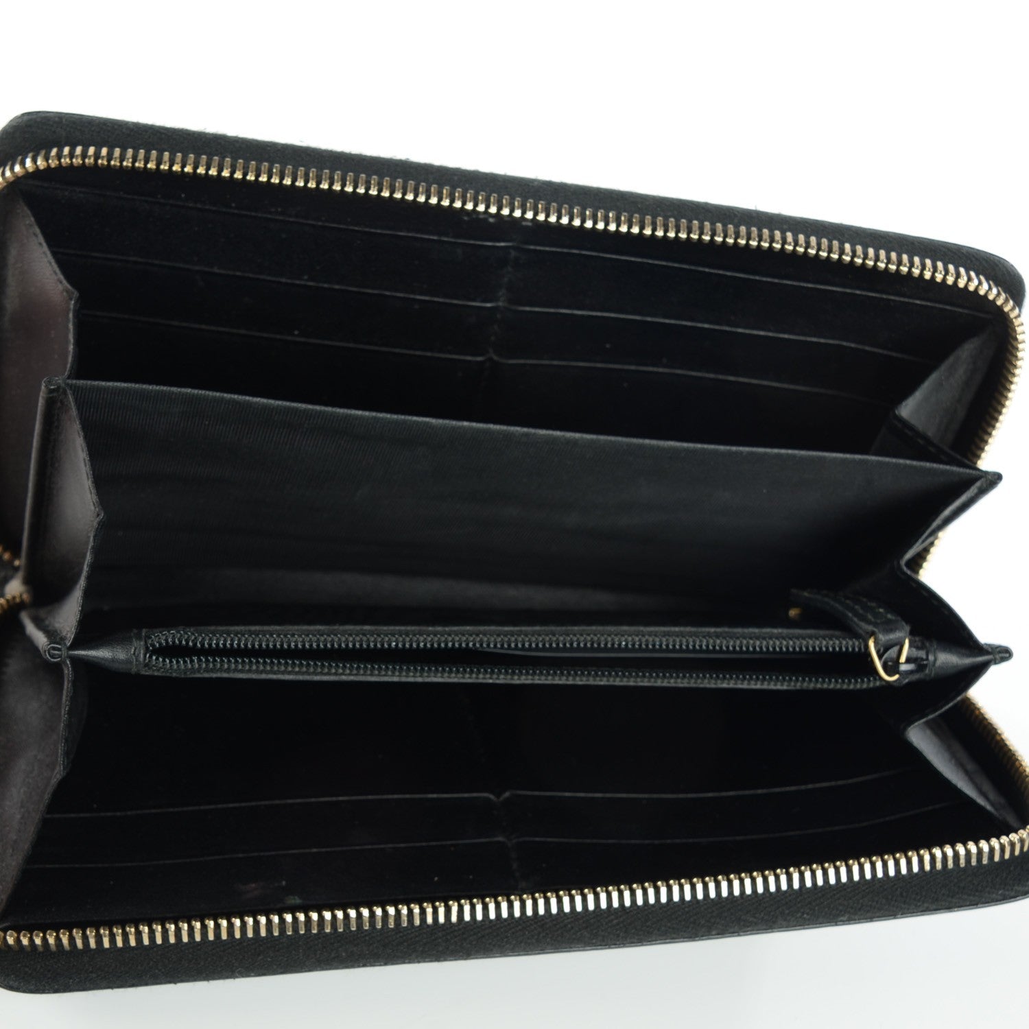Saint Laurent Textured Patent Monogram Belle De Jour Zip Around Wallet Black 6 of 9