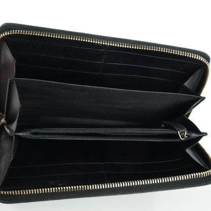 Saint Laurent Textured Patent Monogram Belle De Jour Zip Around Wallet Black 6 of 9