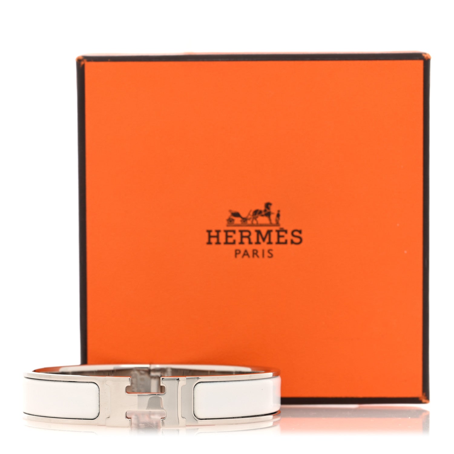 Hermes Enamel Narrow Clic Clac H Bracelet GM White 5 of 5