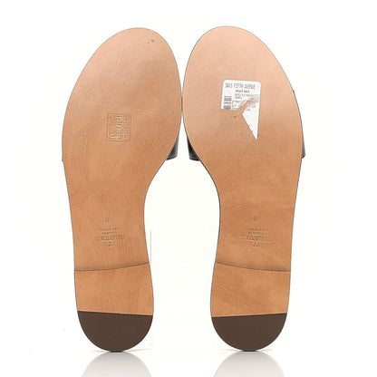 Valentino Garavani Calfskin Vlogo Flat Sandals 40 Black 5 of 6
