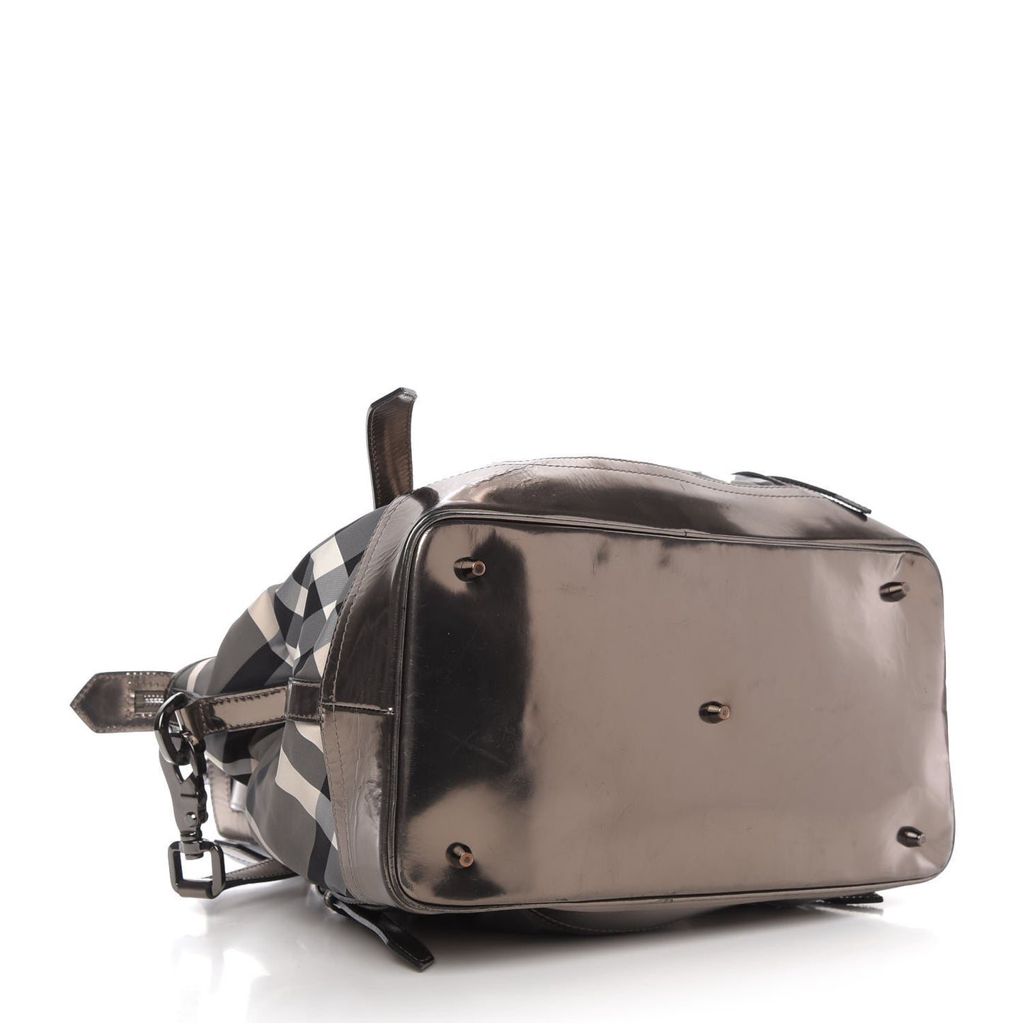 Calfskin Smoked Check Chain Strap Shoulder Bag