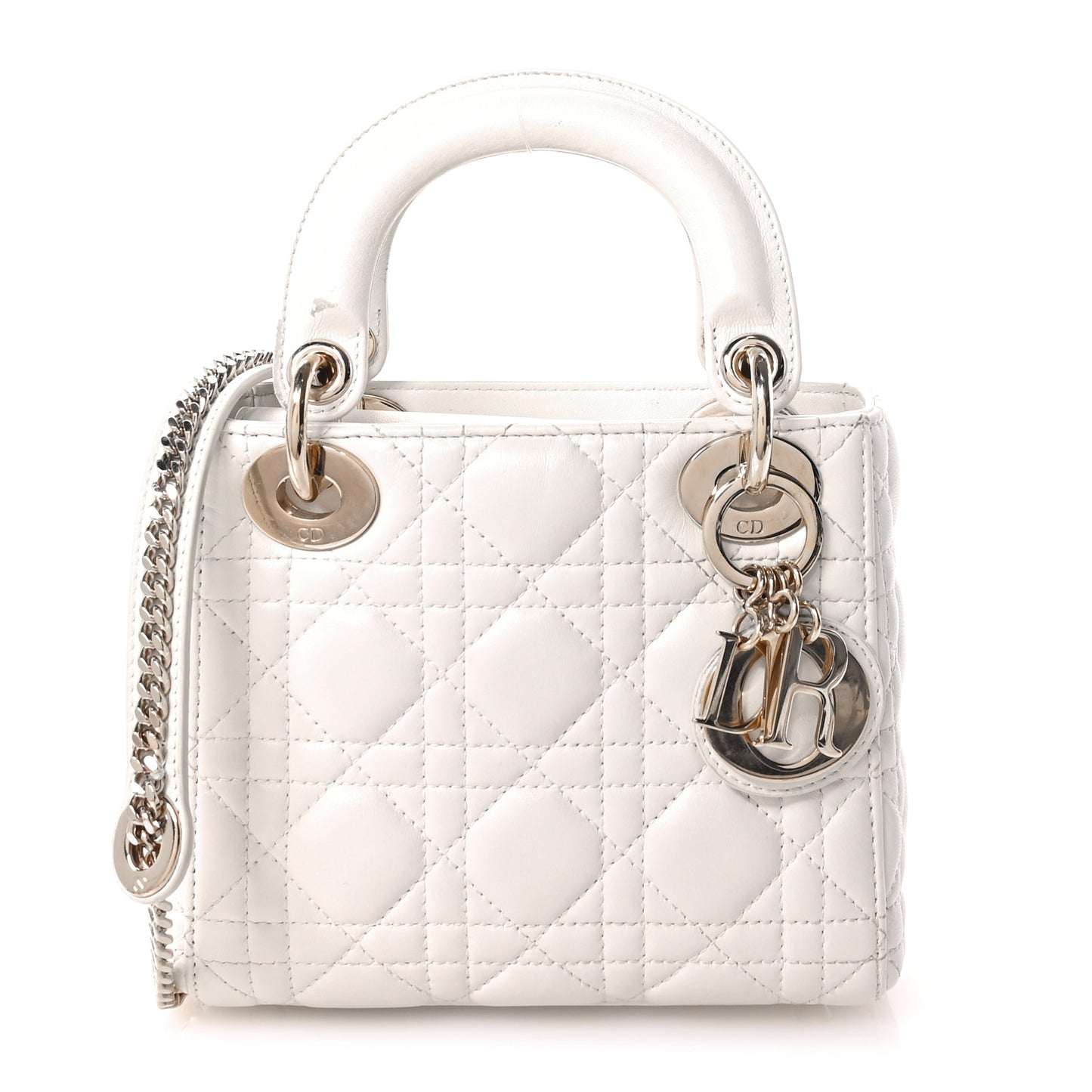Lambskin Cannage Mini Lady Dior White