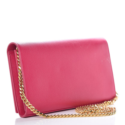 Saint Laurent Grain De Poudre Monogram Chain Wallet Bubblegum 3 of 10