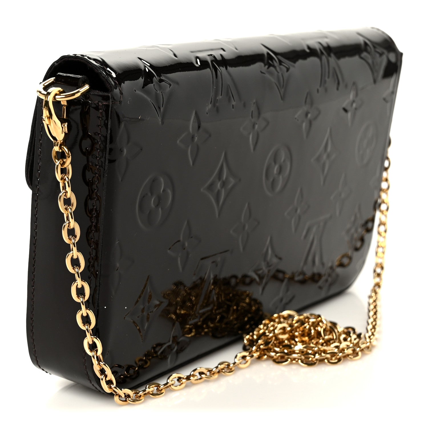 Louis Vuitton Vernis Pochette Felicie Chain Wallet Amarante 4 of 15