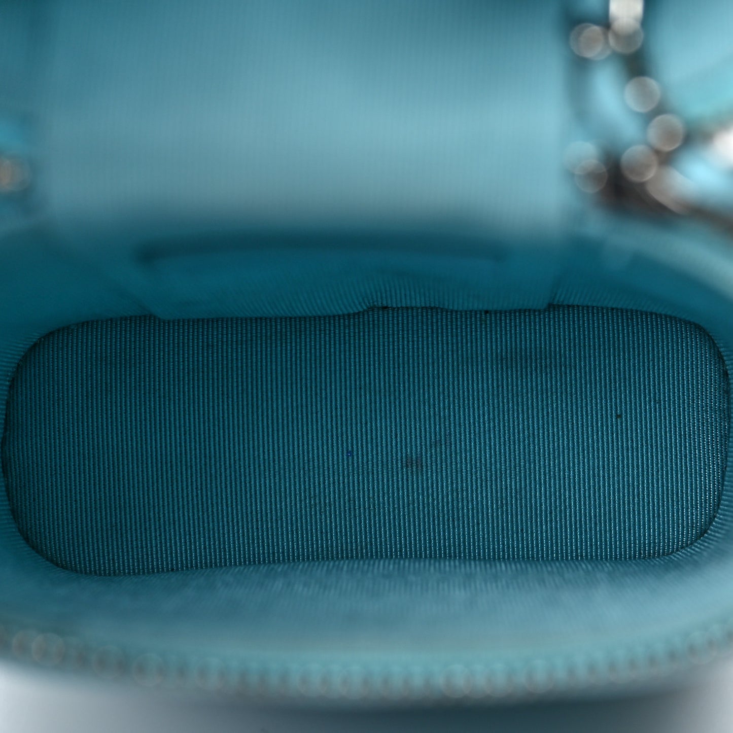 Lambskin Quilted Phone Holder With Chain Neon Blue
