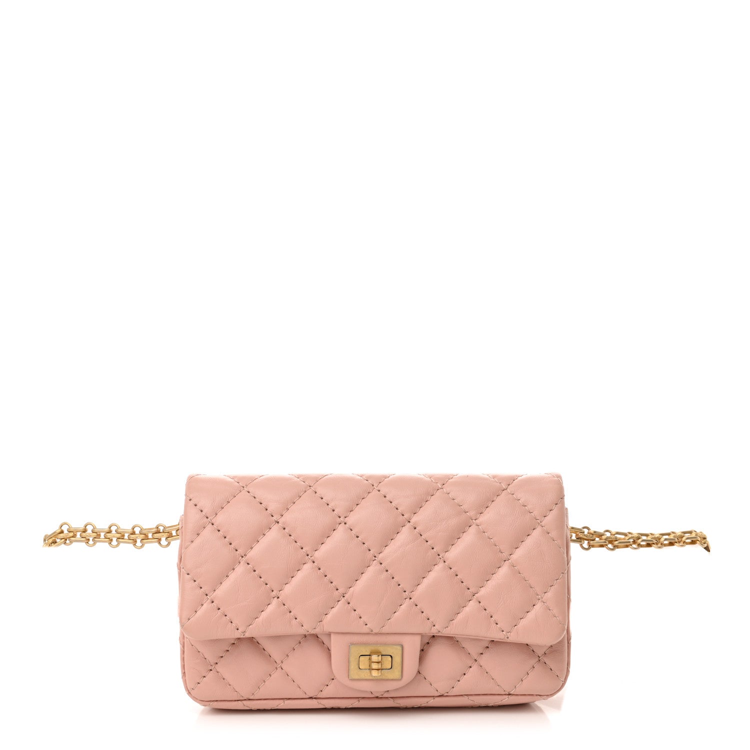Chanel Aged Calfskin Quilted 2.55 Reissue Flap Belt Bag Pink 1 of 11
