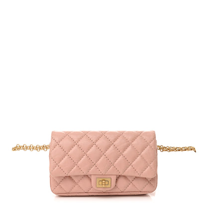 Chanel Aged Calfskin Quilted 2.55 Reissue Flap Belt Bag Pink 1 of 11