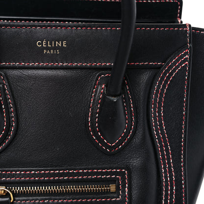Celine Shiny Smooth Calfskin Stitched Nano Luggage Black Multicolor 16 of 18