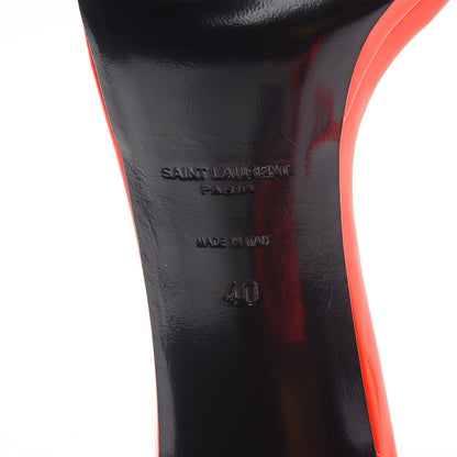 Saint Laurent Patent Calfskin Jane 80 Ankle Strap Sandals 40 Orange Fluo 6 of 9