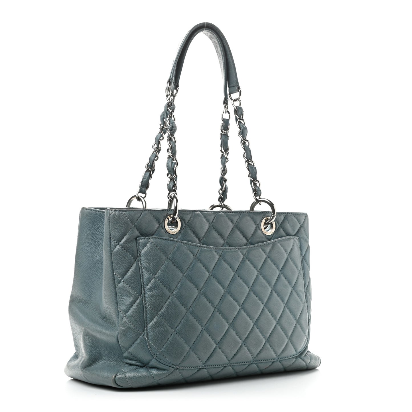 Caviar Quilted Grand Shopping Tote GST Blue