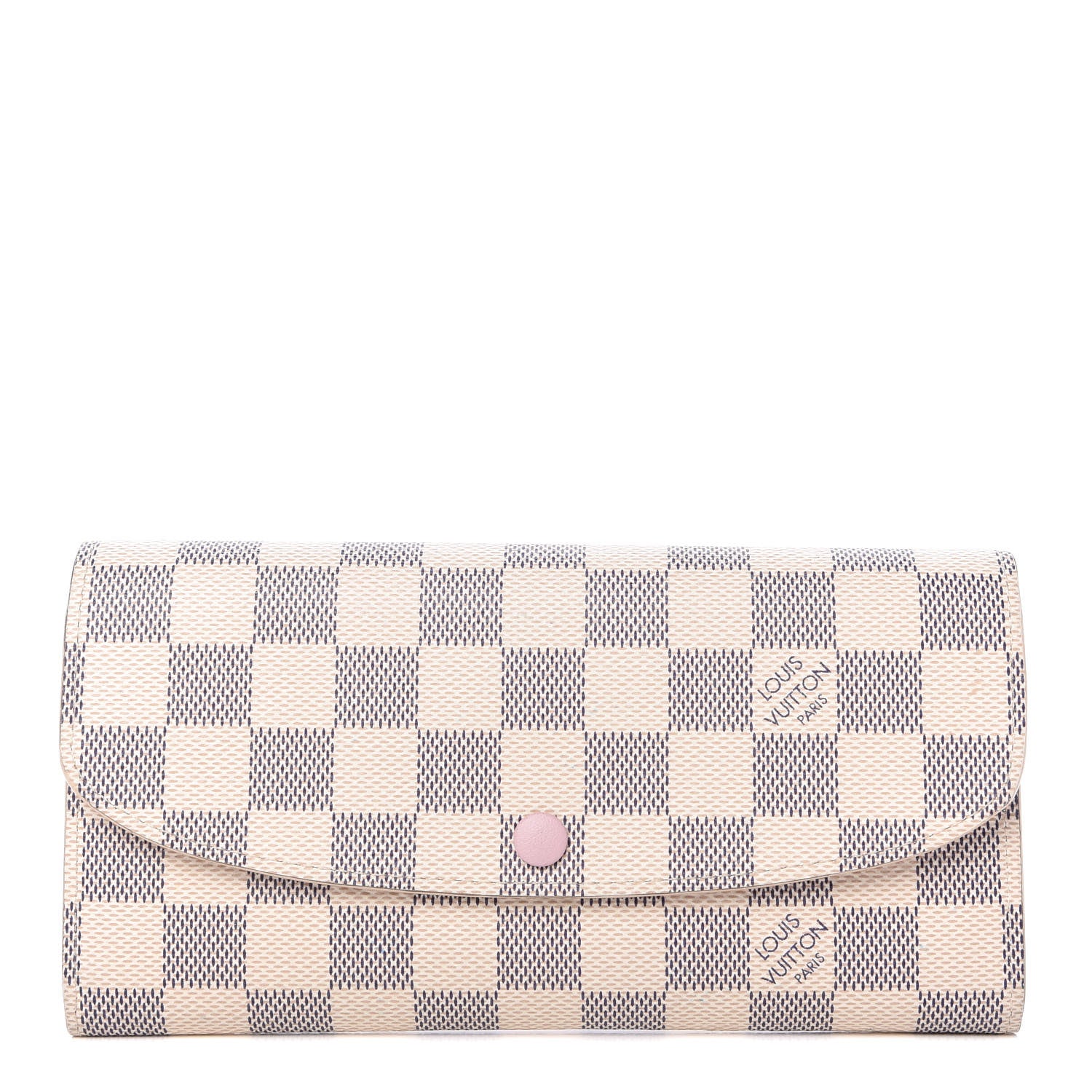 Louis Vuitton Damier Azur Emilie Wallet Rose Ballerine 1 of 10