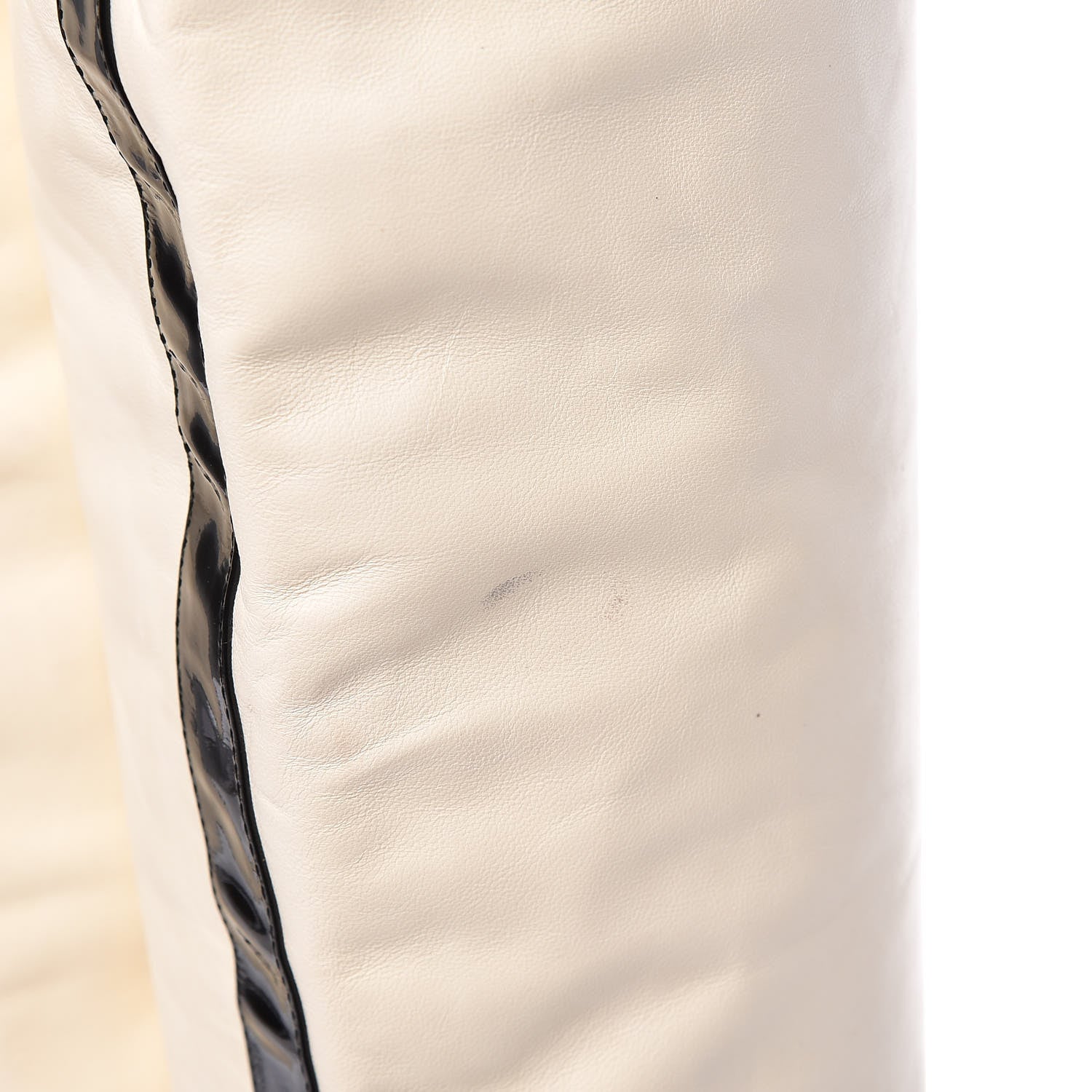 Chanel Lambskin Patent Cap Toe Over the Knee Boots 37.5 White 15 of 18