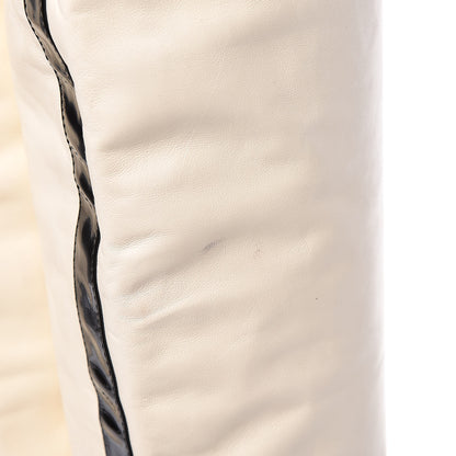 Chanel Lambskin Patent Cap Toe Over the Knee Boots 37.5 White 15 of 18