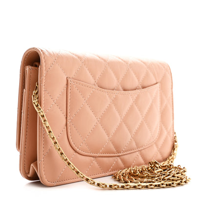 Chanel Aged Calfskin Quilted Reissue Wallet On Chain WOC Beige 3 of 16