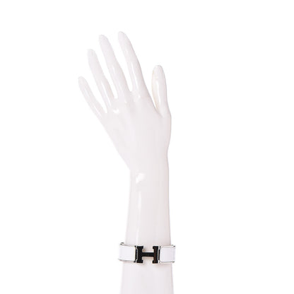 Hermes Enamel Wide Clic Clac H Bracelet GM White 2 of 6