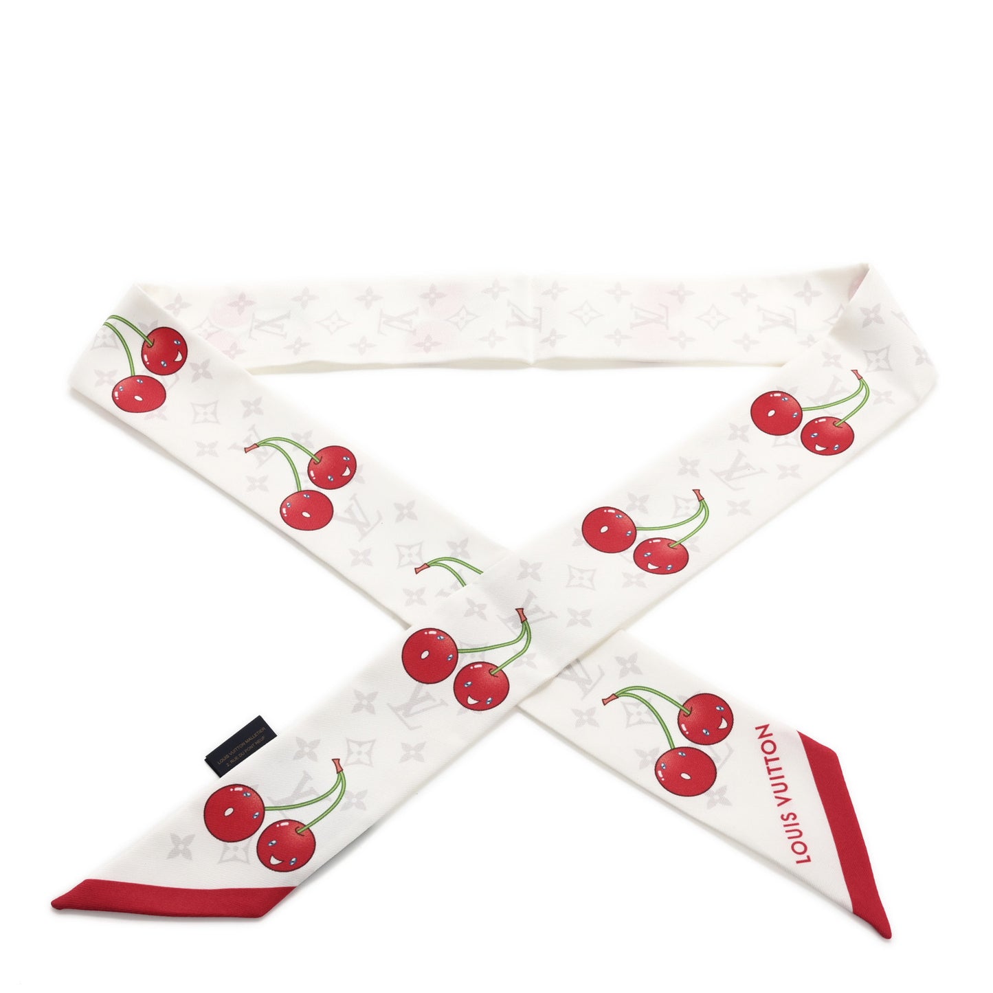 LV X TM Silk Monogram Cerises Bandeau White