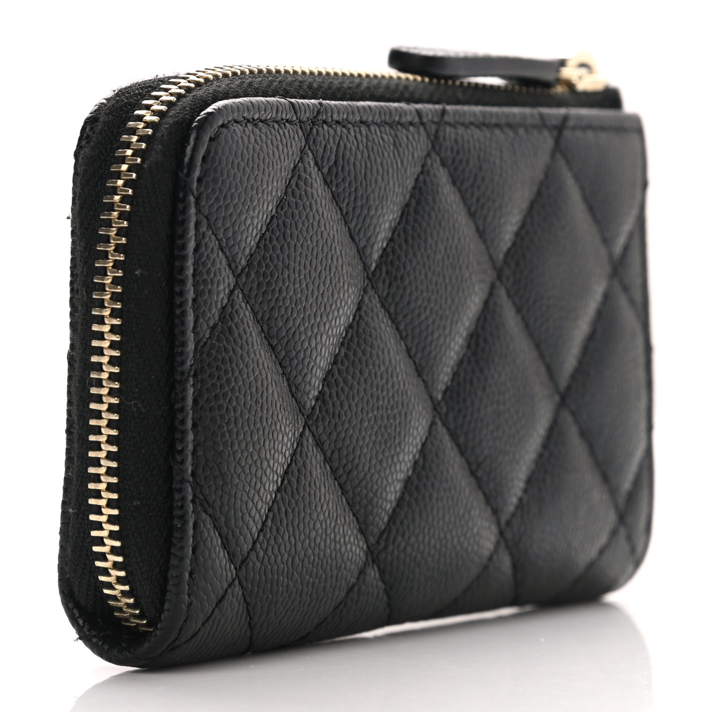 Caviar Quilted Key Holder Case Black