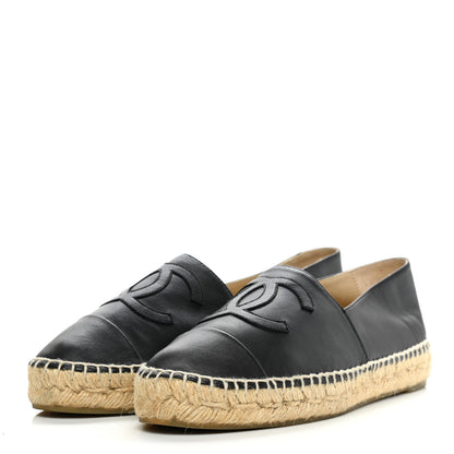 Chanel Lambskin CC Espadrilles 38 Black 3 of 11