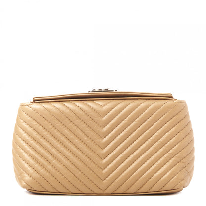 Chanel Aged Calfskin Chevron Boy Cosmetic Pouch Beige 1 of 11