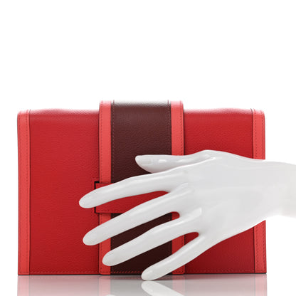 Hermes Evercolor H Passant Clutch Rouge De Coeur Rouge H Rose Texas 2 of 6