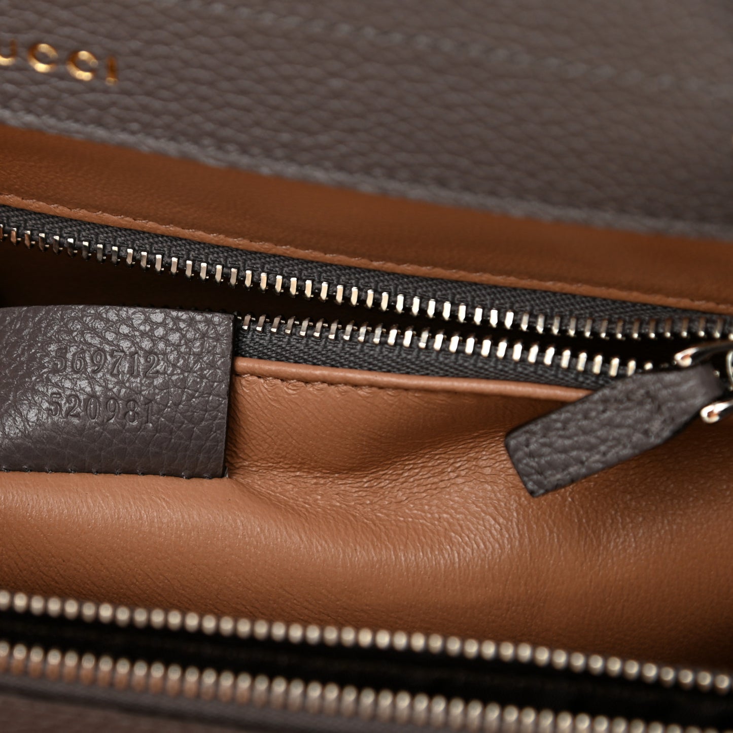 Grainy Calfskin Small Zumi Top Handle Bag Dusty Grey