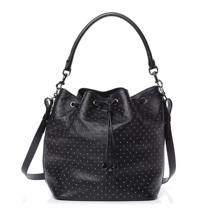 Saint Laurent Calfskin Studded Medium Emmanuelle Bucket Bag Black 1 of 15