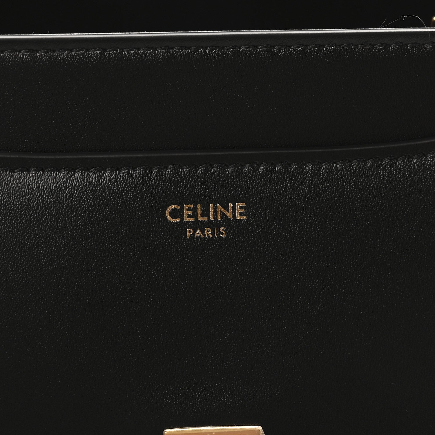 Celine Satinated Calfskin Small 16 Top Handle Bag Black 1858177