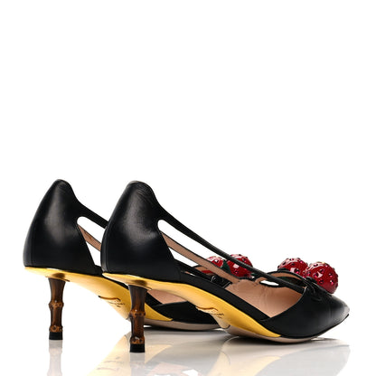 Gucci Nappa Unia Cherry Pumps 39 Black 4 of 12