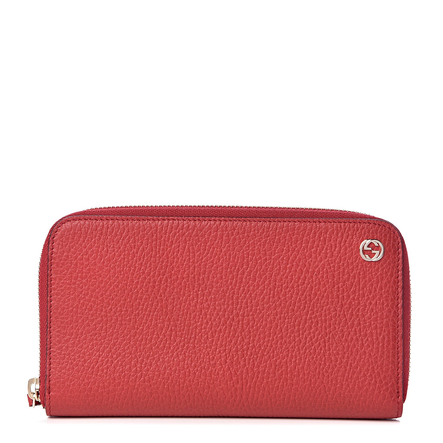 Dollar Calfskin GG Zip Around Wallet Red