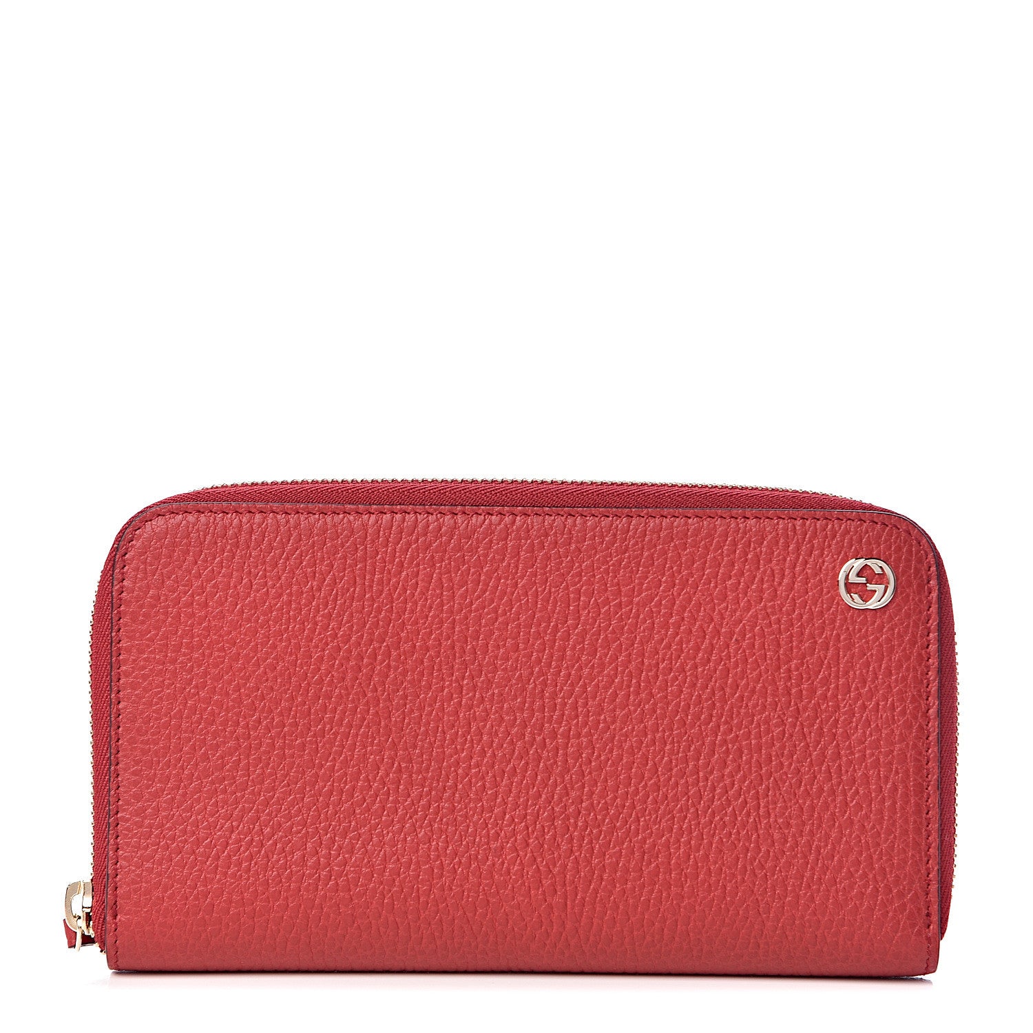 Gucci Dollar Calfskin GG Zip Around Wallet Red 1 of 6