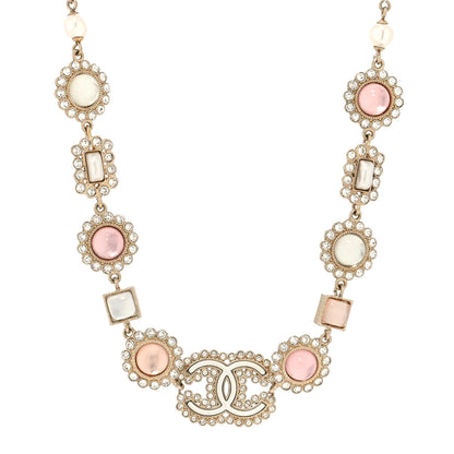 Chanel Crystal Pearl CC Choker Gold Pink Gold 1 of 5