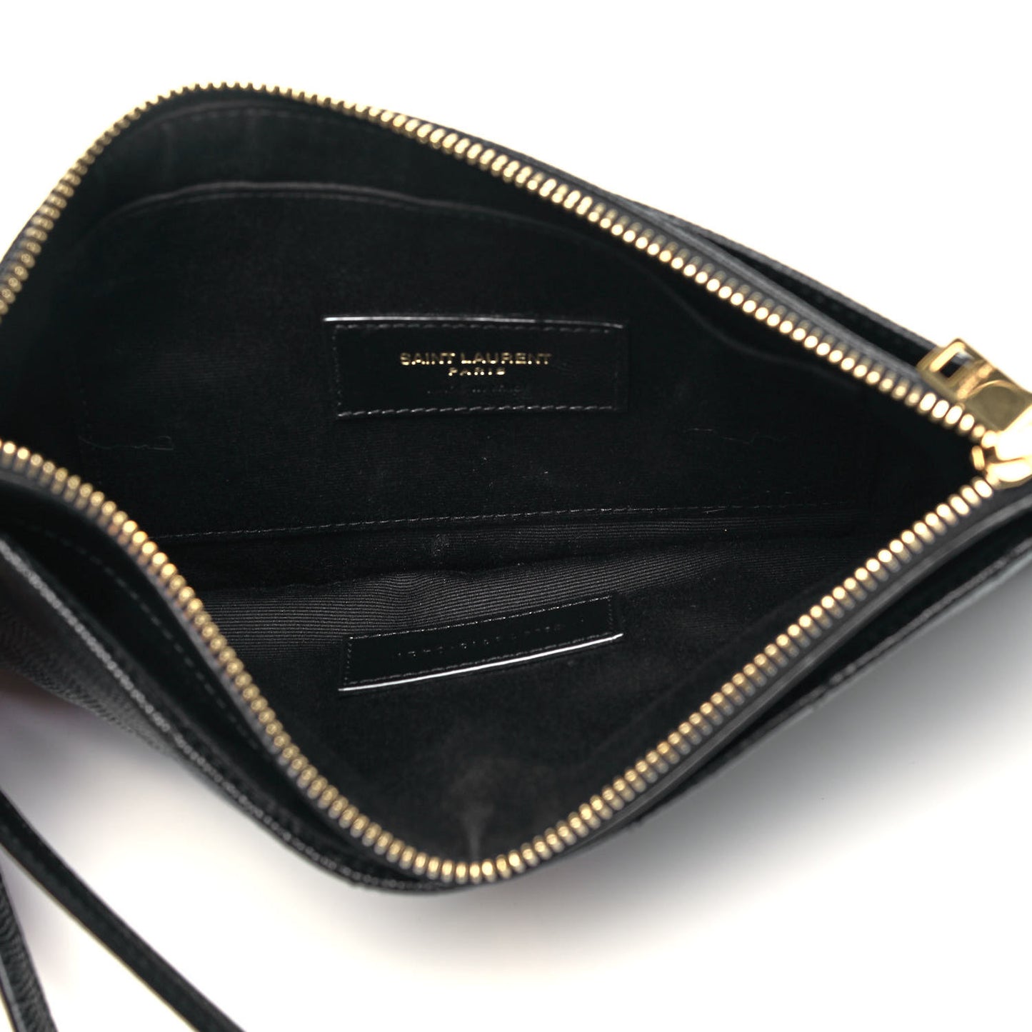 Grain De Poudre Chevron Monogram Large Bill Pouch Black