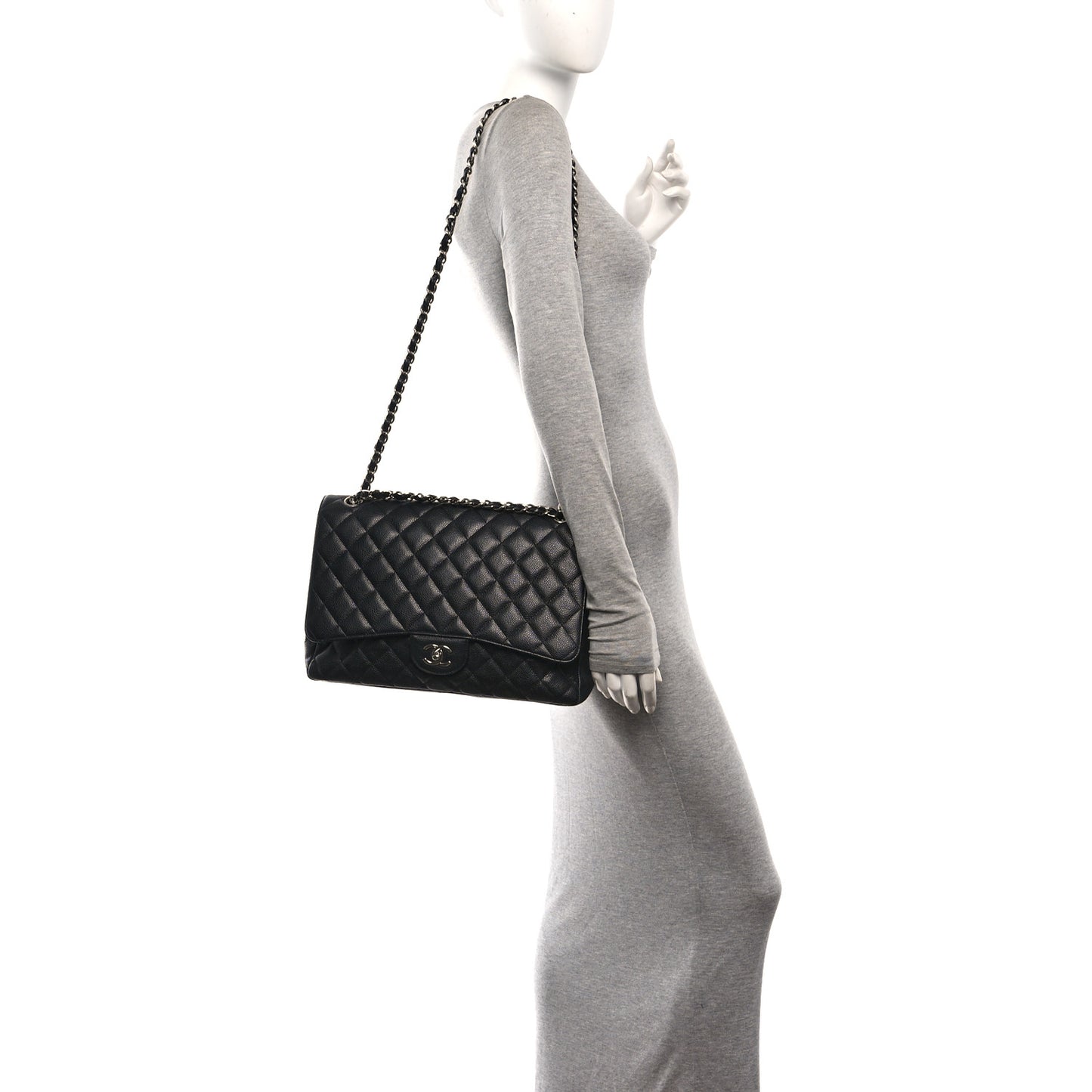 Caviar Maxi Single Flap Black