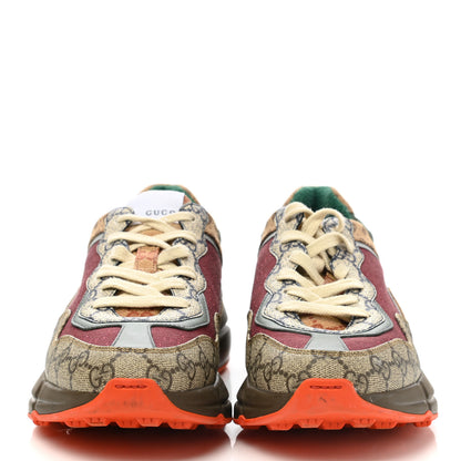 Gucci GG Supreme Monogram Mix Monogram Womens Rhyton Sneakers 39.5 Bordeaux Beige Ebony 2 of 13