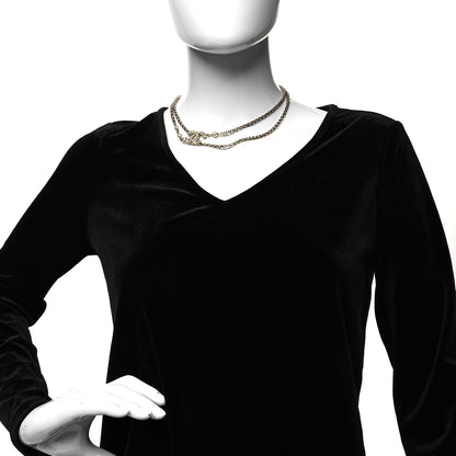 Chanel Crystal CC Camellia Express Choker Necklace Gold 2 of 5