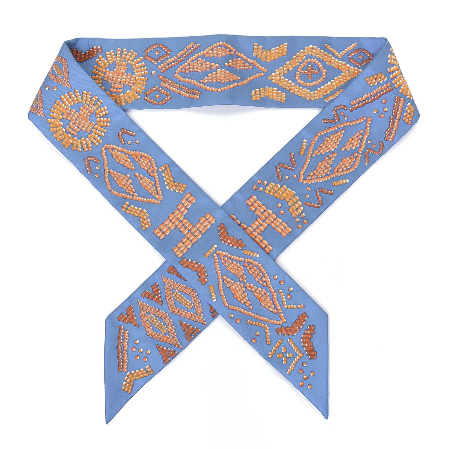 Silk Kelly En Perles Twilly Bleu Azur Orange