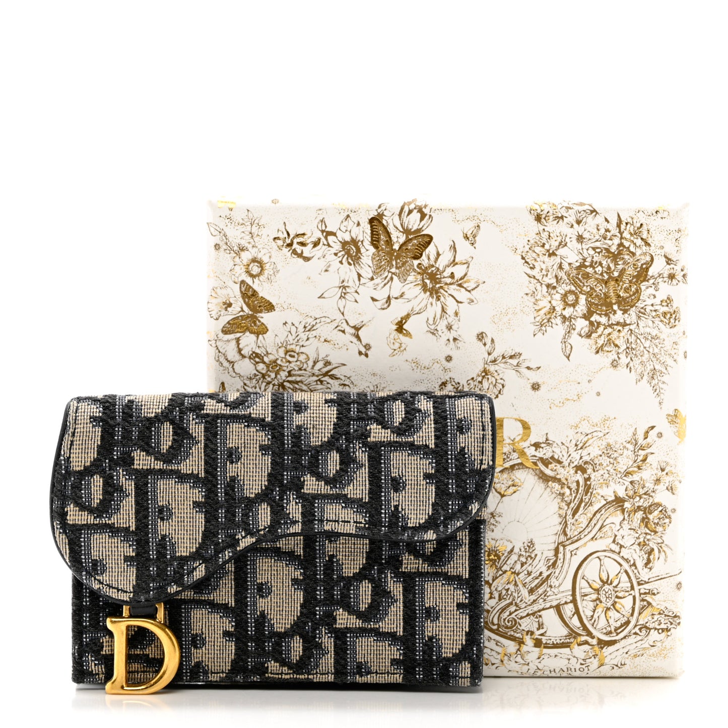 Oblique Saddle Card Holder Blue