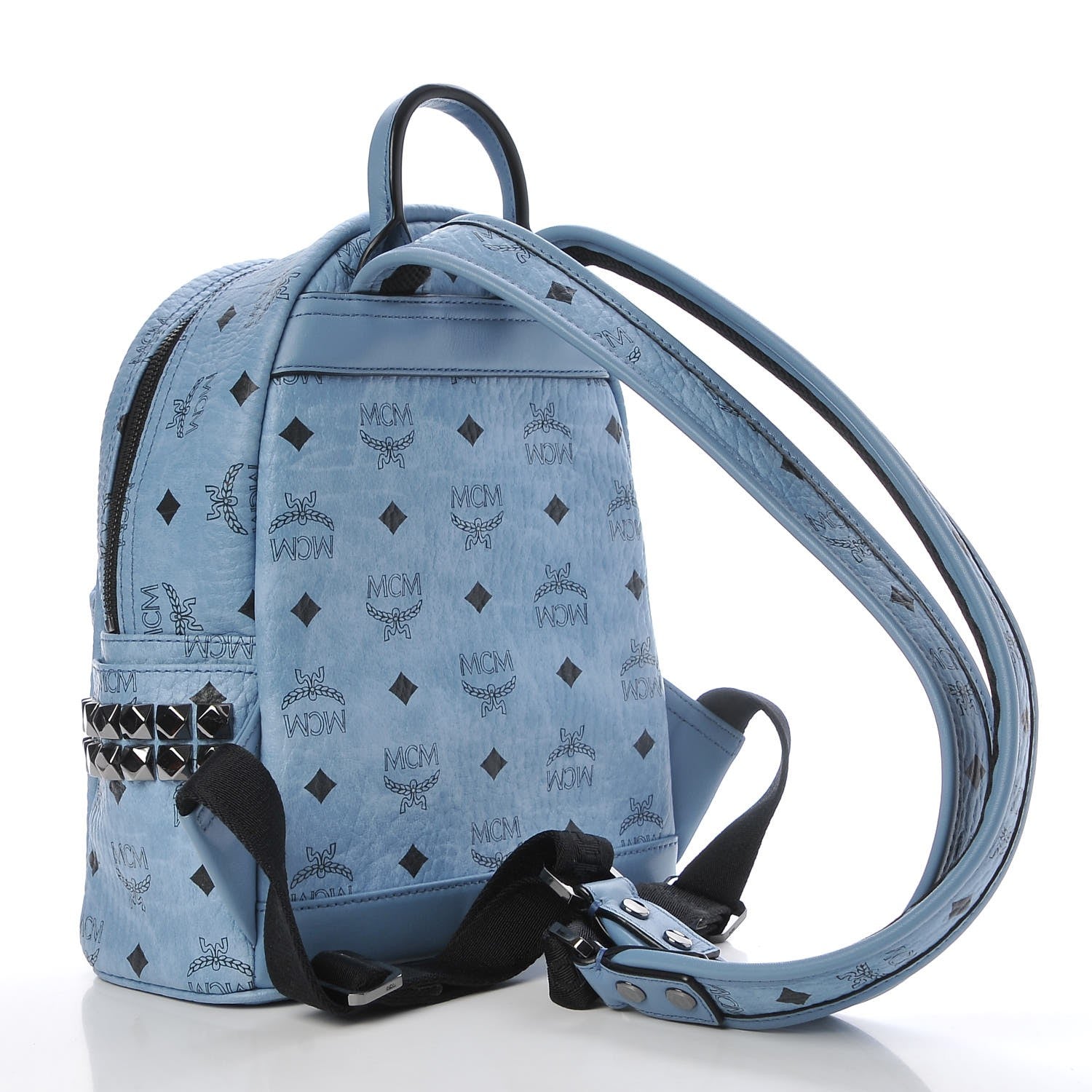 MCM Visetos Side Stud Mini Stark Backpack Blue 3 of 10