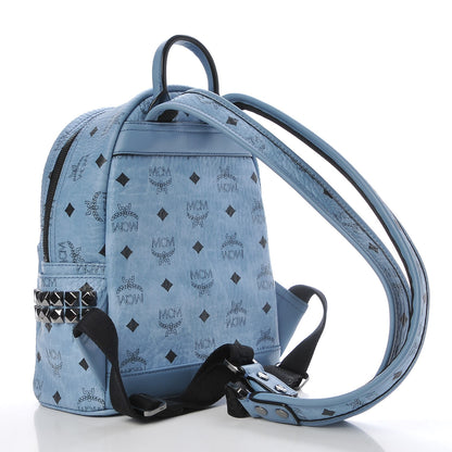MCM Visetos Side Stud Mini Stark Backpack Blue 3 of 10