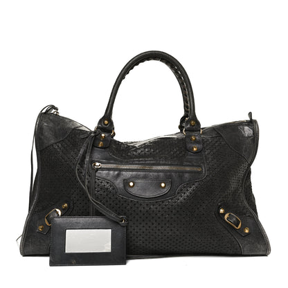 Balenciaga Agneau Laser Cut Cross Classic Gold Hardware Work Grey 1 of 13