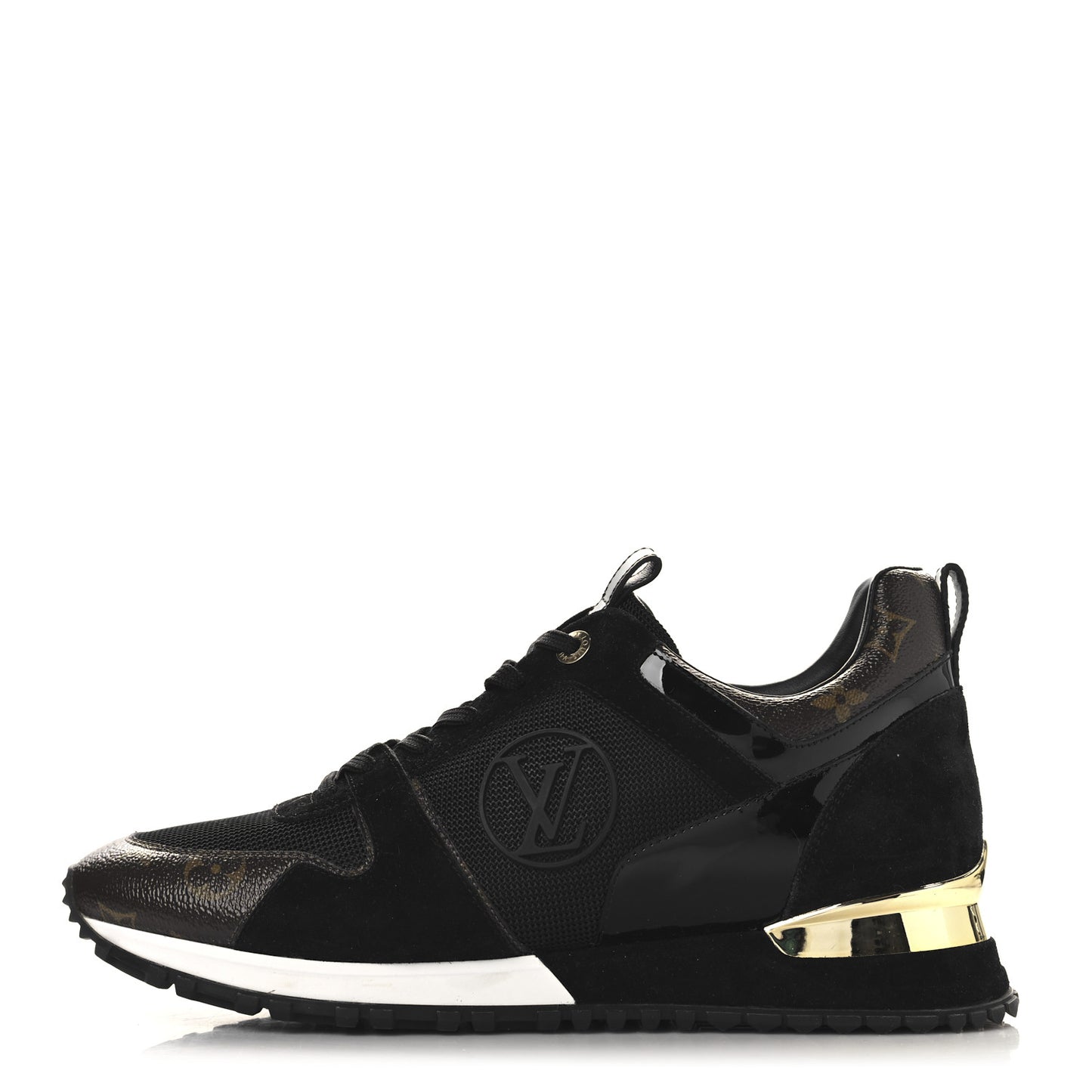 Suede Monogram Run Away Sneakers 42 Black
